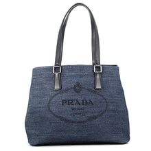 Load image into Gallery viewer, PRADA Tote Bag Indigo/Black1BG356 Denim Leather