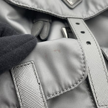 Load image into Gallery viewer, PRADA SEA-BEYOND Backpack Gray1BZ677 Nylon Saffiano LeatherLeather Size Small