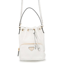 Load image into Gallery viewer, PRADA BucketShoulder Bag White1BH038 Patent Leather