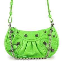 将图像加载到图库查看器中,BALENCIAGA Lucagol Mini Purse Shoulder Bag Neon Green69581423EIY3817 Croco embossed leather Size Mini