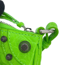 将图像加载到图库查看器中,BALENCIAGA Lucagol Mini Purse Shoulder Bag Neon Green69581423EIY3817 Croco embossed leather Size Mini