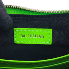 将图像加载到图库查看器中,BALENCIAGA Lucagol Mini Purse Shoulder Bag Neon Green69581423EIY3817 Croco embossed leather Size Mini