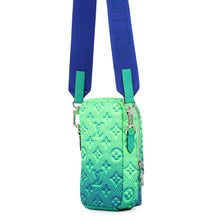 将图像加载到图库查看器中,LOUIS VUITTON Double Phone Pouch Illusion Blue/GreenM81223 Taurillon Leather