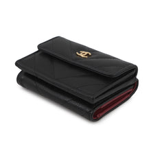 Load image into Gallery viewer, CHANEL Chevron Small Flap Compact Wallet BlackAP5202 Caviar Leather