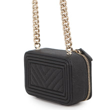 将图像加载到图库查看器中,CHANEL Boy Chanel Mini Chain Clutch BlackAP2708 Caviar Leather