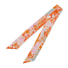 将图像加载到图库查看器中,HERMES Twilly Bingata Orange/Multicolor Silk100%