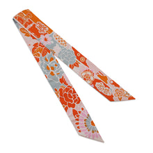 将图像加载到图库查看器中,HERMES Twilly Bingata Orange/Multicolor Silk100%
