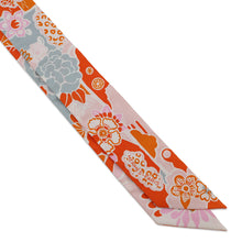 将图像加载到图库查看器中,HERMES Twilly Bingata Orange/Multicolor Silk100%
