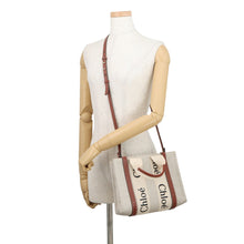 Load image into Gallery viewer, Chloe Woody 2WAY Bag Small Beige/BrownCHC22AS397I2690U Canvas Leather