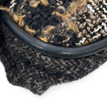 Load image into Gallery viewer, CHANEL Chain one belt Black/Dark Brown/Multicolor Tweed Leather