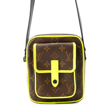 Load image into Gallery viewer, LOUIS VUITTON Christopher wearable wallet Noir/Brown/Neon YellowM80793 Monogram Macassar Canvas