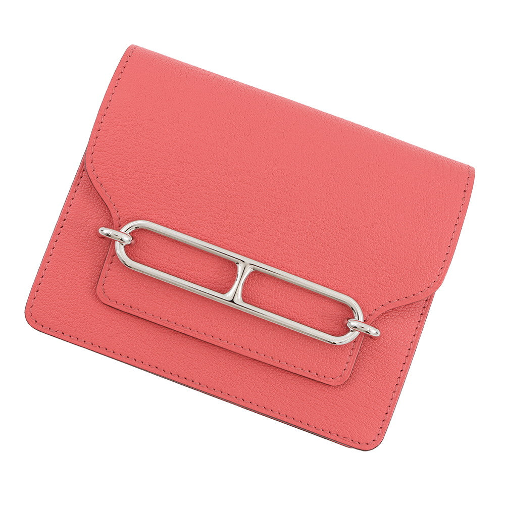 HERMES Roulis Roulis Slim Rose texas Chevre Myzore Goatskin