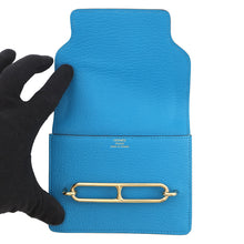Load image into Gallery viewer, HERMES Roulis Roulis Slim Blue Frida Chevre Myzore Goatskin