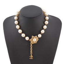 Load image into Gallery viewer, CHANEL Faux Pearl Choker Pearl White/Gold Faux Pearl Metal