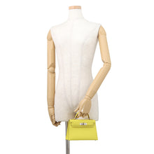 Load image into Gallery viewer, HERMES Mini Kelly 2 Lime Chevre Myzore Goatskin