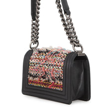 Load image into Gallery viewer, CHANEL Boy Chanel ChainShoulder Bag Black/Multicolor Tweed Lambskin Size Small