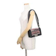 Load image into Gallery viewer, CHANEL Boy Chanel ChainShoulder Bag Black/Multicolor Tweed Lambskin Size Small