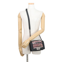 Load image into Gallery viewer, CHANEL Boy Chanel ChainShoulder Bag Black/Multicolor Tweed Lambskin Size Small