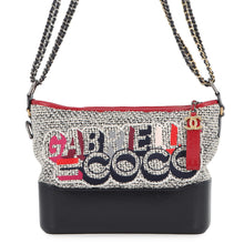 Load image into Gallery viewer, CHANEL Gabriel Do ChainShoulder Bag Navy/White/Red Leather Tweed Size Medium