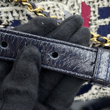 Load image into Gallery viewer, CHANEL Gabriel Do ChainShoulder Bag Navy/White/Red Leather Tweed Size Medium