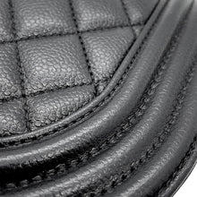Load image into Gallery viewer, CHANEL Boy Chanel Half Moon Shoulder Bag BlackAS3350 Caviar Leather Size Small
