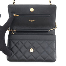 Load image into Gallery viewer, CHANEL Matelasse Classic Chain Wallet BlackAP0250 Caviar Leather