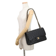 Load image into Gallery viewer, CHANEL Matelasse Double Flap ChainShoulder Bag BlackA58600 Caviar Leather Size 30