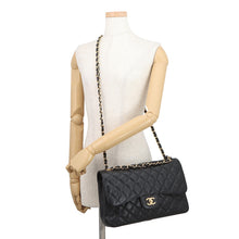 Load image into Gallery viewer, CHANEL Matelasse Double Flap ChainShoulder Bag BlackA58600 Caviar Leather Size 30