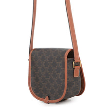 Load image into Gallery viewer, CELINE Falco Shoulder Bag Tan191502 PVC Leather Size Medium