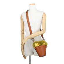 将图像加载到图库查看器中,Maison Margiela Margiela Flowerpot Shoulder Bag Brown/Green/YellowSB3WG0043P6432HA208 Leather Fur Size Mini