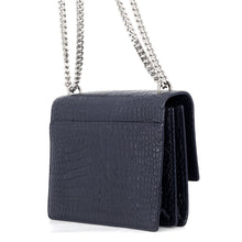 Load image into Gallery viewer, SAINT LAURENT PARIS Sunset ChainShoulder Bag Navy442906 Croco embossed leather Size Medium