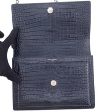 Load image into Gallery viewer, SAINT LAURENT PARIS Sunset ChainShoulder Bag Navy442906 Croco embossed leather Size Medium