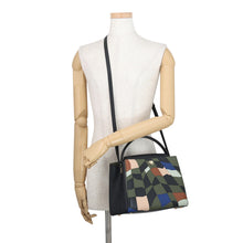 Load image into Gallery viewer, Valextra Valextra Arthur Albesse Collaboration Brera 2-Way Top Handle Bag Khaki/Multicolor Leather Size Medium