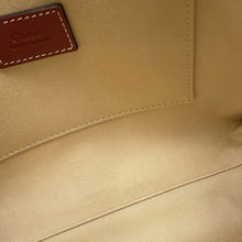 Load image into Gallery viewer, Chloe Woody Small Tote Bag Beige/Brown Canvas Leather Size Small