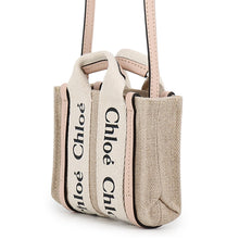 将图像加载到图库查看器中,Chloe Woody Nano Shoulder Bag Beige/PinkCHC22AP235I266J5 Canvas Leather Size Nano