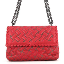 Load image into Gallery viewer, Bottega Veneta Olympia Studded Chain Shoulder Bag Red386498VBJU0 Leather