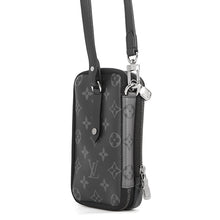 Load image into Gallery viewer, LOUIS VUITTON Eclipse Reverse Double Phone Pouch NoirM69534 Monogram Eclipse Reverse