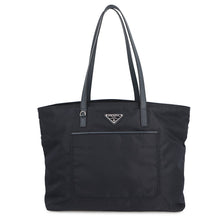 Load image into Gallery viewer, PRADA Triangle Logo Tote Bag Navy1BG052 Nylon Leather