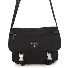 将图像加载到图库查看器中,PRADA Shoulder Bag Black Nylon Leather