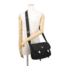 将图像加载到图库查看器中,PRADA Shoulder Bag Black Nylon Leather