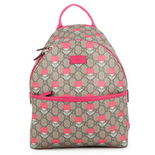 Load image into Gallery viewer, GUCCI GG Supreme Flower Print Children's Backpack (Kim Seung-yeon) Beige/Pink782708 GG Supreme
