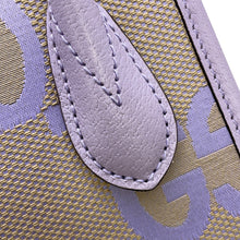 Load image into Gallery viewer, GUCCI Jumbo GG 2WAY Bag Beige/Purple671623 Jumbo GG Canvas Leather