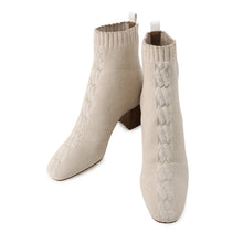 Load image into Gallery viewer, HERMES Short boots Vol Vert Beige Knit Size 37