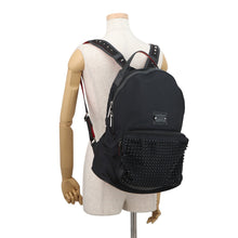Load image into Gallery viewer, Christian Louboutin Studded Backpack Black/Red Nylon Leather Rubber
