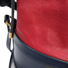 Load image into Gallery viewer, GUCCI Horsebit1955 Drawstring Bag Shoulder Bag Red/Navy602118 1DBLG 8495 Leather