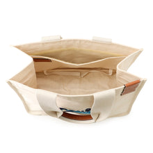 Load image into Gallery viewer, LOEWE Paula Ibiza Canvas Tote Bag Ivory/Blue/BrownA716C68X02 Canvas Leather