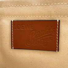 Load image into Gallery viewer, LOEWE Paula Ibiza Canvas Tote Bag Ivory/Blue/BrownA716C68X02 Canvas Leather