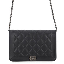 Load image into Gallery viewer, CHANEL Boy Chanel Chain Wallet BlackAP1117 Caviar Leather