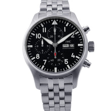 将图像加载到图库查看器中,IWC Pilot's Watch Chronograph 43 W43mm Stainless Steel Black DialIW378002