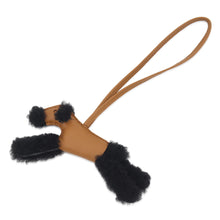 Load image into Gallery viewer, HERMES Buddy Bag Charm Kraft/Black Lambskin Mouton